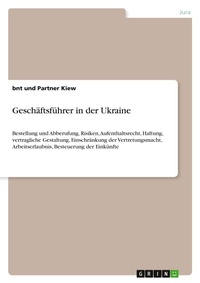 Abbildung von: Geschaeftsfuehrer in der Ukraine - Grin Verlag