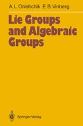 Cover: Lie Groups and Algebraic Groups - Springer