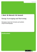 Cover: Energy Scavenging und Harvesting - GRIN Verlag