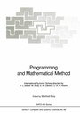 Cover: Programming and Mathematical Method - Springer