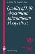 Cover: Quality of Life Assessment: International Perspectives - Springer