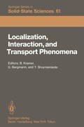 Cover: Localization, Interaction, and Transport Phenomena - Springer