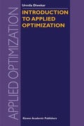 Cover: Introduction to Applied Optimization - Kluwer Academic Publishers