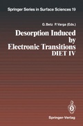 Cover: Desorption Induced by Electronic Transitions DIET IV - Springer