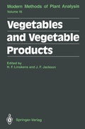 Cover: Vegetables and Vegetable Products - Springer