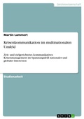 Cover: Krisenkommunikation im multinationalen Umfeld - GRIN Verlag