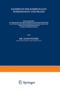 Cover: Kommunalverfassung - Springer