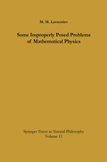 Cover: Some Improperly Posed Problems of Mathematical Physics - Springer