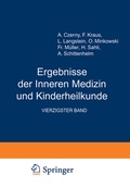Cover: Ergebnisse der Inneren Medizin und Kinderheilkunde - Springer