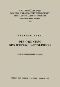 Abbildung von: Die Ordnung des Wirtschaftslebens - Springer