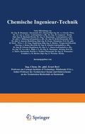 Cover: Chemische Ingenieur-Technik - Springer