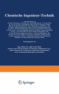 Cover: Chemische Ingenieur-Technik - Springer