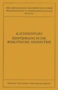 Cover: Einf&uuml;hrung in die Analytische Geometrie der Ebene und des Raumes - Springer
