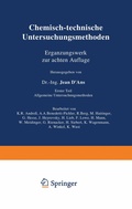 Cover: Chemisch-technische Untersuchungsmethoden Erg&auml;nzungswerk zur achten Auflage - Springer
