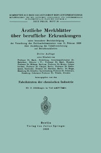 Abbildung von: Ärztliche Merkblätter über berufliche Erkrankungen - Springer