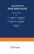Cover: Ergebnisse der Biologie - Springer