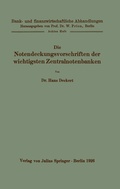 Cover: Die Notendeckungsvorschriften der wichtigsten Zentralnotenbanken - Springer