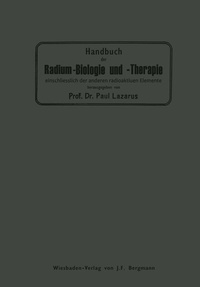 Abbildung von: Handbuch der Radium-Biologie und Therapie - Springer