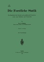 Cover: Die Forstliche Statik - Springer