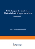 Cover: Mitteilungen der deutschen Materialpr&uuml;fungsanstalten - Springer
