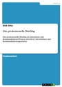 Cover: Das professionelle Briefing - GRIN Verlag