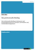 Cover: Das professionelle Briefing - GRIN Verlag