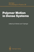 Cover: Polymer Motion in Dense Systems - Springer