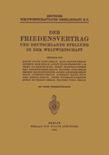 Cover: Der Friedensvertrag und Deutschlands Stellung in der Weltwirtschaft - Springer
