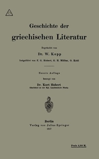 Abbildung von: Geschichte der griechischen Literatur - Springer