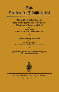 Enlarge image Cover: Das Problem der Industriearbeit - Springer