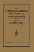 Abbildung von: Die Schlichtungsvcrordnung vom 30. Oktober 1923 - Springer