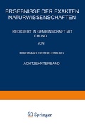 Cover: Ergebnisse der Exakten Naturwissenschaften - Springer