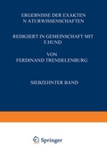 Cover: Ergebnisse der Exakten Naturwissenschaften - Springer