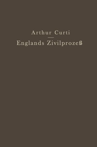 Abbildung von: Englands Zivilprozeß - Springer