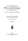Cover: Grundri&szlig; einer Meteorobiologie des Menschen - Springer