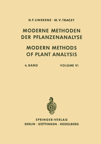 Enlarge image Cover: Modern Methods of Plant Analysis / Moderne Methoden der Pflanzenanalyse - Springer