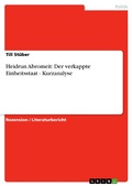 Cover: Heidrun Abromeit: Der verkappte Einheitsstaat - Kurzanalyse - GRIN Verlag