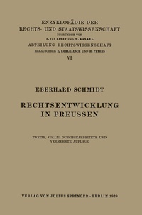 Enlarge image Cover: Rechtsentwicklung in Preussen - Springer