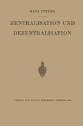 Cover: Zentralisation und Dezentralisation - Springer