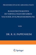 Cover: Rangstreitigkeiten im Verteilungsverfahren nach der Zivilprozessordnung - Springer