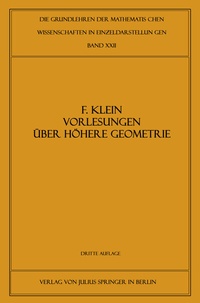 Abbildung von: Vorlesungen über Höhere Geometrie - Springer