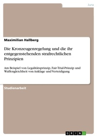Bild: Die Kronzeugenregelung und die ihr entgegenstehenden strafrechtlichen Prinzipien - GRIN Verlag