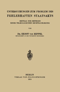 Abbildung von: Untersuchungen zum Problem des Fehlerhaften Staatsakts - Springer