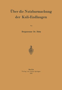 Abbildung von: Über die Nutzbarmachung der Kali-Endlaugen - Springer