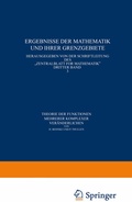 Cover: Theorie der Funktionen mehrerer komplexer Ver&auml;nderlichen - Springer