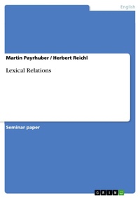 Enlarge image Cover: Lexical Relations - GRIN Verlag