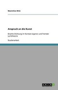 Cover: Anspruch an die Kunst - Grin Verlag