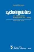 Cover: Psycholinguistics - Springer