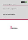 Cover: Kosten- und Leistungsrechnung - GRIN Verlag