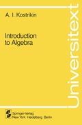 Cover: Introduction to Algebra - Springer